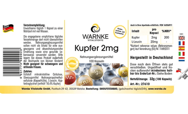 Kupfer 2mg aus Kupferbisglycinat (Warnke) - deutsch