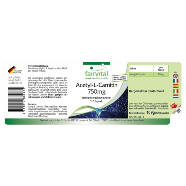 Acetyl-L-Carnitin 750mg (fairvital)_deutsch