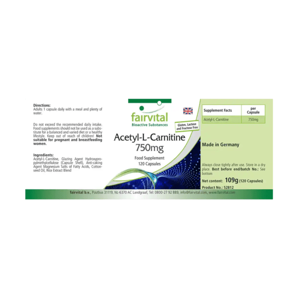 Acetyl-L-Carnitin 750mg (fairvital)_englisch