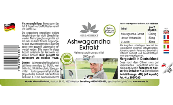 Ashwagandha Extrakt 500mg (Warnke) - deutsch