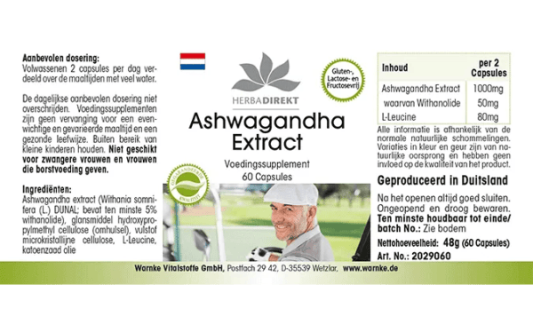 Ashwagandha Extrakt 500mg (Warnke) - niederländisch