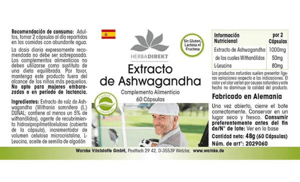 Ashwagandha Extrakt 500mg (Warnke) - spanisch