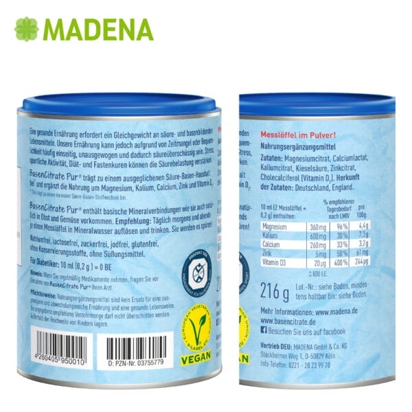 BasenCitrate Pur Pulver, Dose (Madena)_1