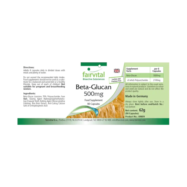 Beta-Glucan 500mg (fairvital) englisch