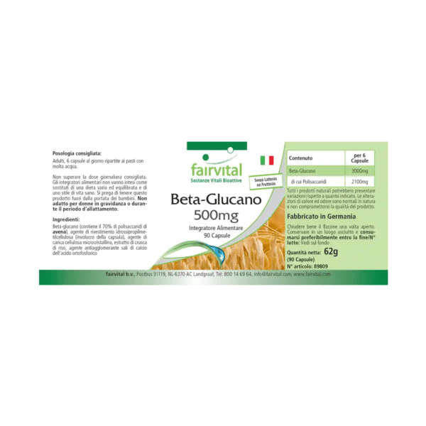 Beta-Glucan 500mg (fairvital) italienisch