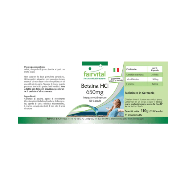 Betain HCL 650mg (fairvital) italienisch