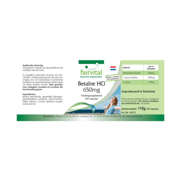 Betain HCL 650mg (fairvital) niederländisch