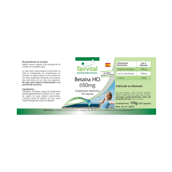 Betain HCL 650mg (fairvital) spanisch