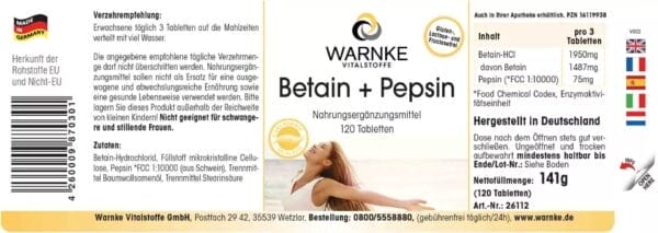 Betain + Pepsin (Warnke) - deutsch