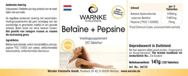 Betain + Pepsin (Warnke) - niederländisch