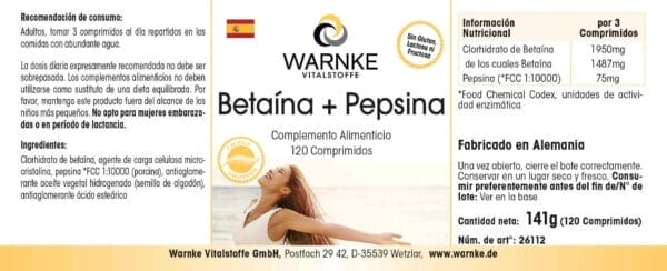 Betain + Pepsin (Warnke) - spanisch