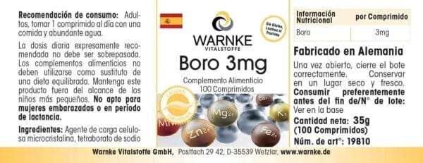 Bor 3mg (Warnke) - spanisch