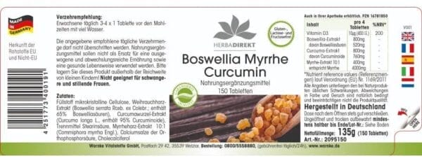 Boswellia Myrrhe Curcumin (Warnke) - deutsch