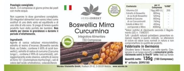 Boswellia Myrrhe Curcumin (Warnke) - italienisch