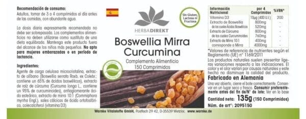 Boswellia Myrrhe Curcumin (Warnke) - spanisch