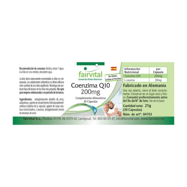 Co-Enzym Q10 200mg (fairvital) 30 Kapseln spanisch