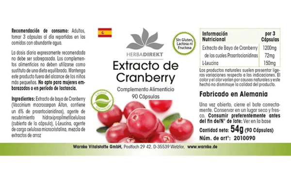 Cranberry 400mg (Warnke) - spanisch