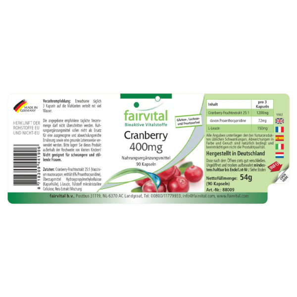 Cranberry 400mg (fairvital) deutsch