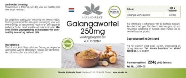 Galgantwurzel 250mg (Warnke) - niederländisch