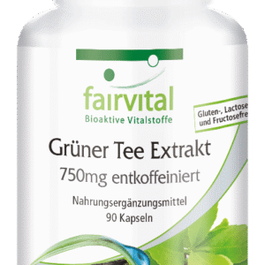 Grüner Tee Extrakt 750mg entkoffeiniert (fairvital)