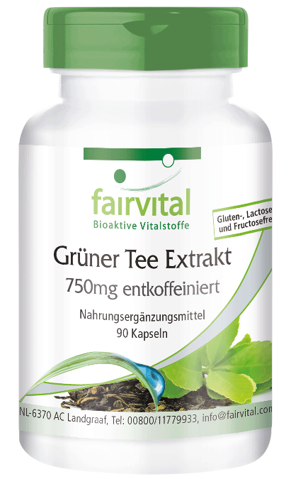 Grüner Tee Extrakt 750mg entkoffeiniert (fairvital)