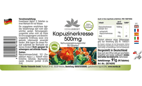 Kapuzinerkresse 500mg (Warnke) - deutsch