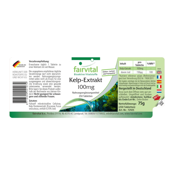 Kelp-Extrakt 100mg (fairvital) deutsch