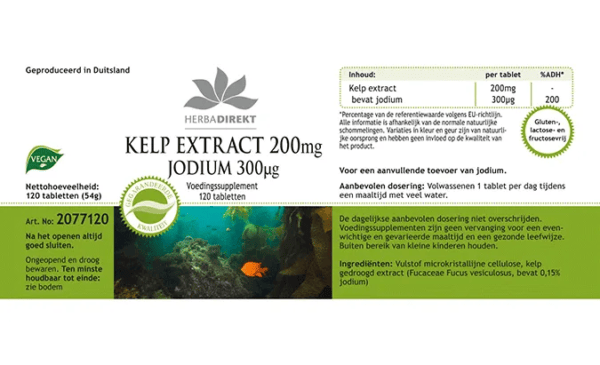 Kelp-Extrakt 200mg mit 300µg Jod (Warnke) - niederländisch