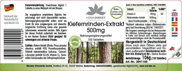 Kiefernrinden-Extrakt 500mg (Warnke) - deutsch