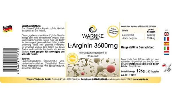 L-Arginin 3600mg (Warnke) - deutsch