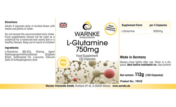 L-Glutamin 750mg (Warnke) - englisch