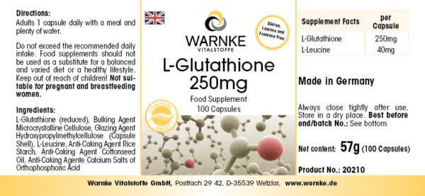 L-Glutathion 250mg (Warnke) - englisch