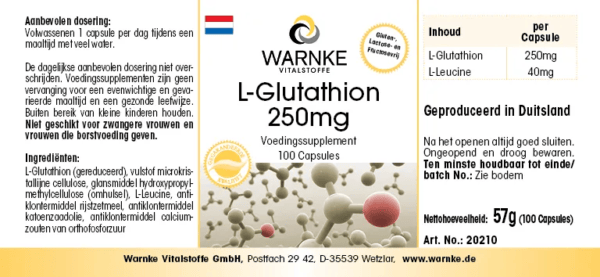 L-Glutathion 250mg (Warnke) - niederländisch