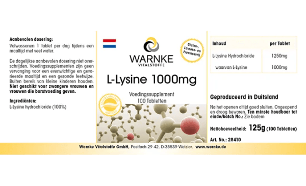 L-Lysin 1000mg (Warnke) - niederländisch