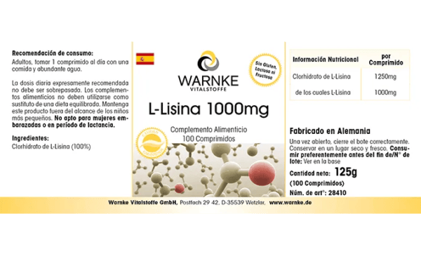 L-Lysin 1000mg (Warnke) - spanisch