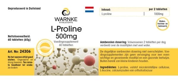 L-Prolin 500mg (Warnke) - niederländisch