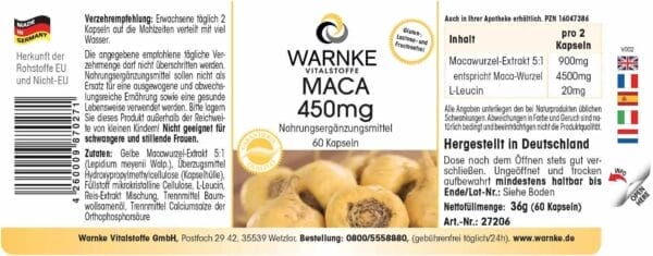 Maca 450mg (Warnke) - deutsch