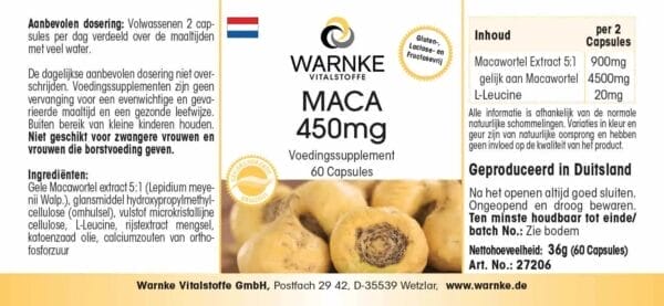 Maca 450mg (Warnke) - niederländisch