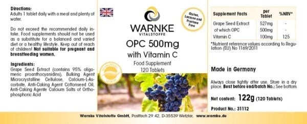 OPC 500mg mit Vitamin C (Warnke) - englisch