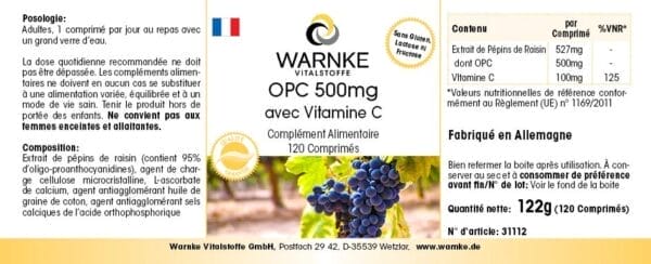 OPC 500mg mit Vitamin C (Warnke) - französisch