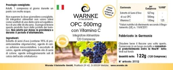 OPC 500mg mit Vitamin C (Warnke) - italienisch