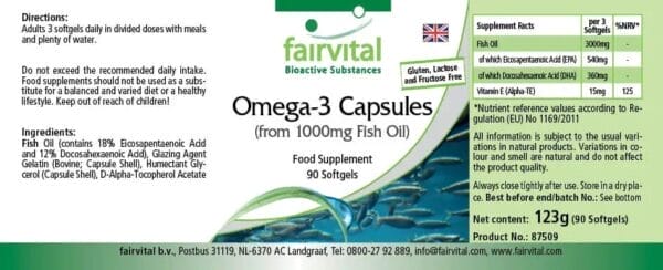 Omega-3-Kapseln aus 1000mg Fischöl (fairvital)_englisch