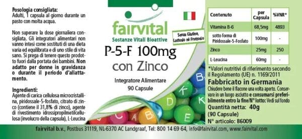 P-5-P 100mg mit Zink - aktives Vitamin B6 (fairvital)_italienisch