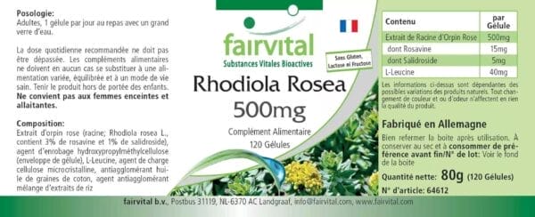 Rhodiola Rosea 500mg (fairvital) französisch