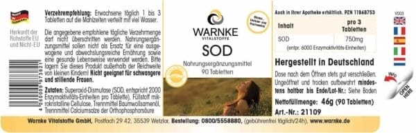 SOD 250mg (2000 F.I.P.) - Superoxid-Dismutase (Warnke) - deutsch