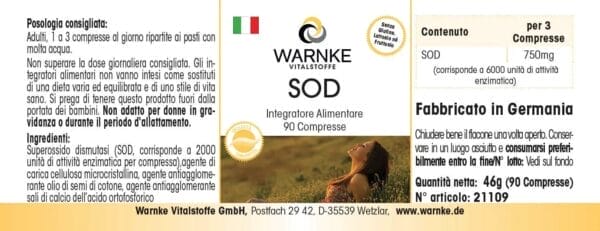 SOD 250mg (2000 F.I.P.) - Superoxid-Dismutase (Warnke) - italienisch