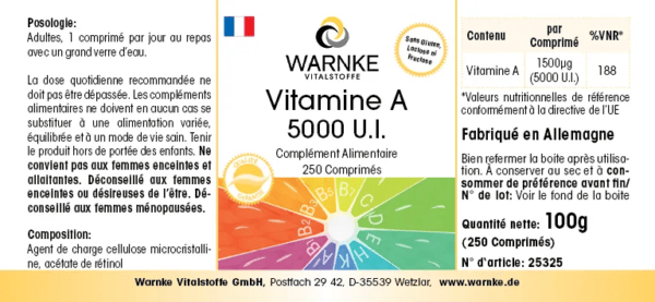 Vitamin A 5000 I.E. (Warnke) - französisch