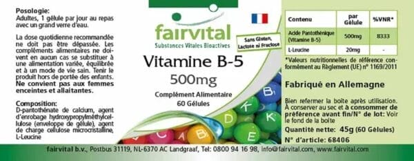 Vitamin B-5 500mg (fairvital)_französisch