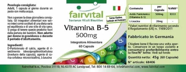 Vitamin B-5 500mg (fairvital)_italienisch