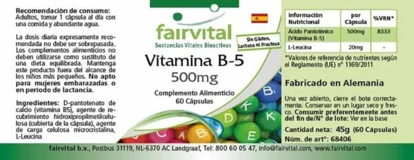 Vitamin B-5 500mg (fairvital)_spanisch